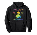 Just Who Loves Soccer Hoodie - Graphic Print Men Women