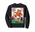 Cat Funny Cat Gang Cat Playing Soccer Sweatshirt - Trendy Graphic Unisex