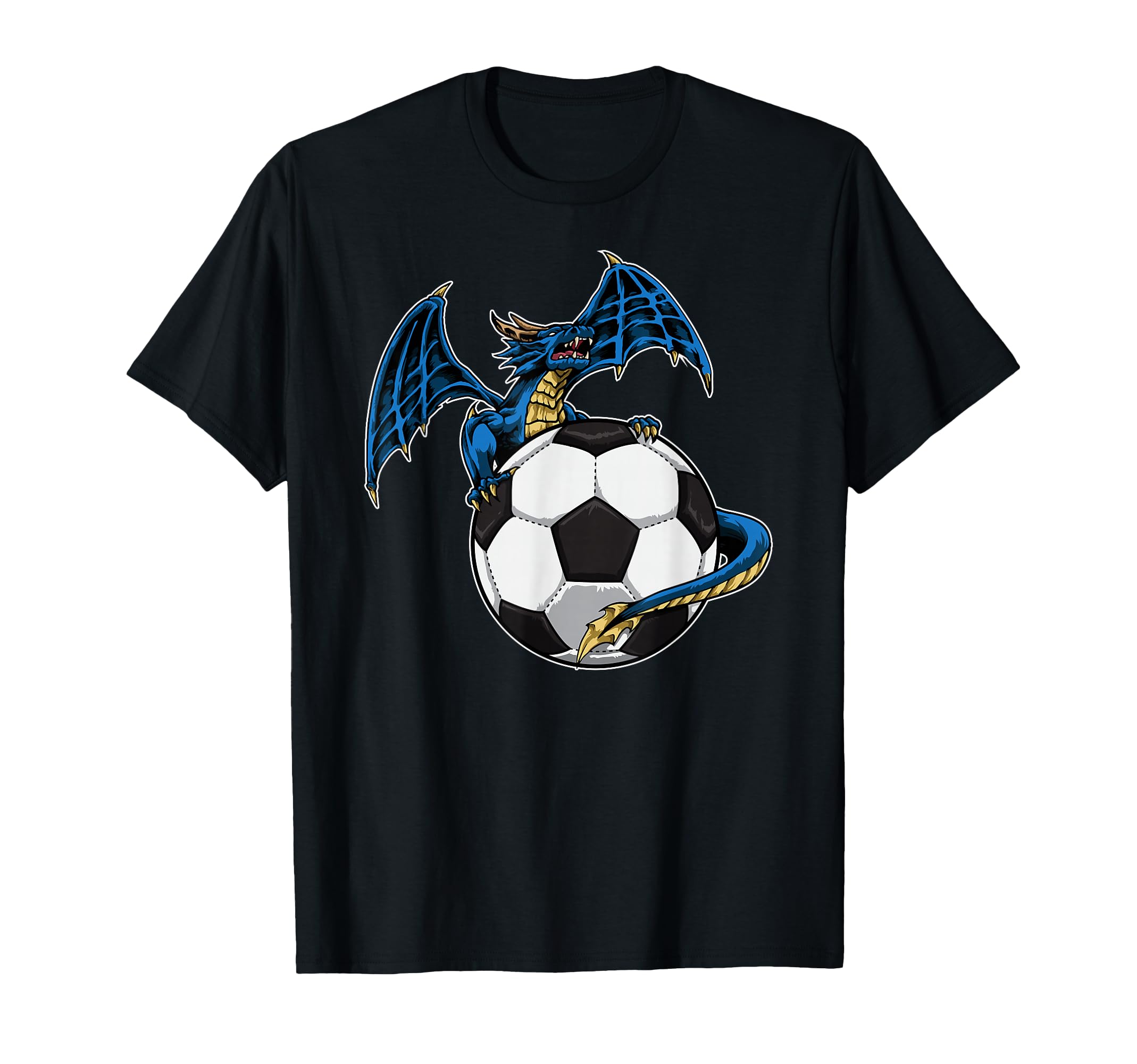 Soccer Dragon Sitting Soccer Ball T-Shirt - Custom Art Print Unisex