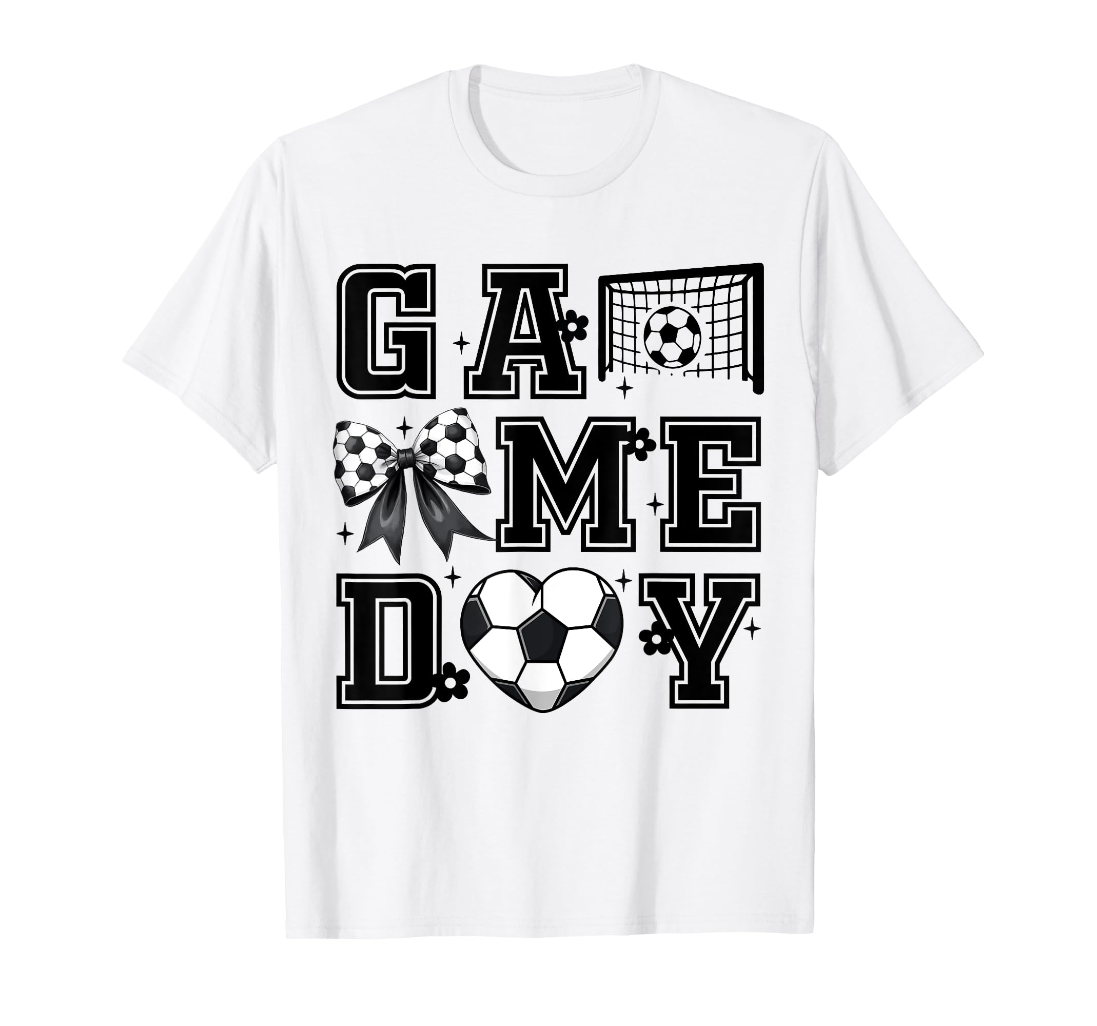 Soccer Game Day Coquette Bow Funny T-Shirt - Aesthetic Graphic Men Women