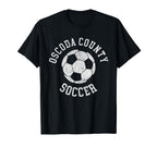 Oscoda County Soccer Distressed 90S T-Shirt - Aesthetic Graphic Unisex