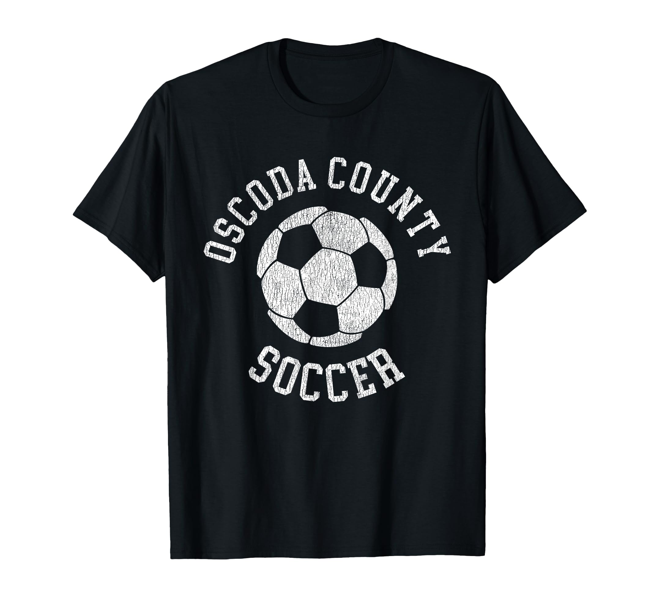 Oscoda County Soccer Distressed 90S T-Shirt - Aesthetic Graphic Unisex