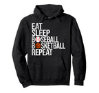 Eat Sleep Baseball Basketball Repeat Funny Hoodie - Novelty Apparel Unisex
