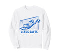 Funny Jesus Saves Soccer Goal Sweatshirt - Trendy Graphic for Adults