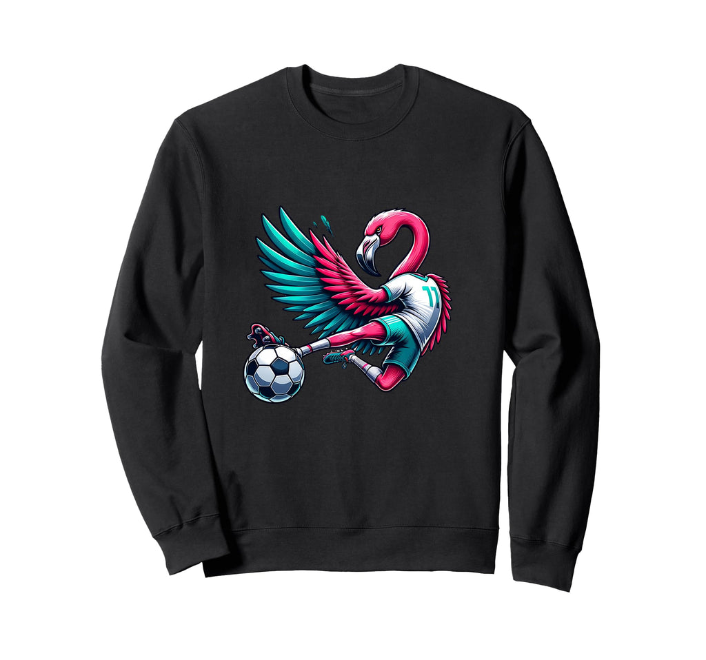 Flamingo Football Striker 11 Kicking Sweatshirt - Streetwear Style Unisex