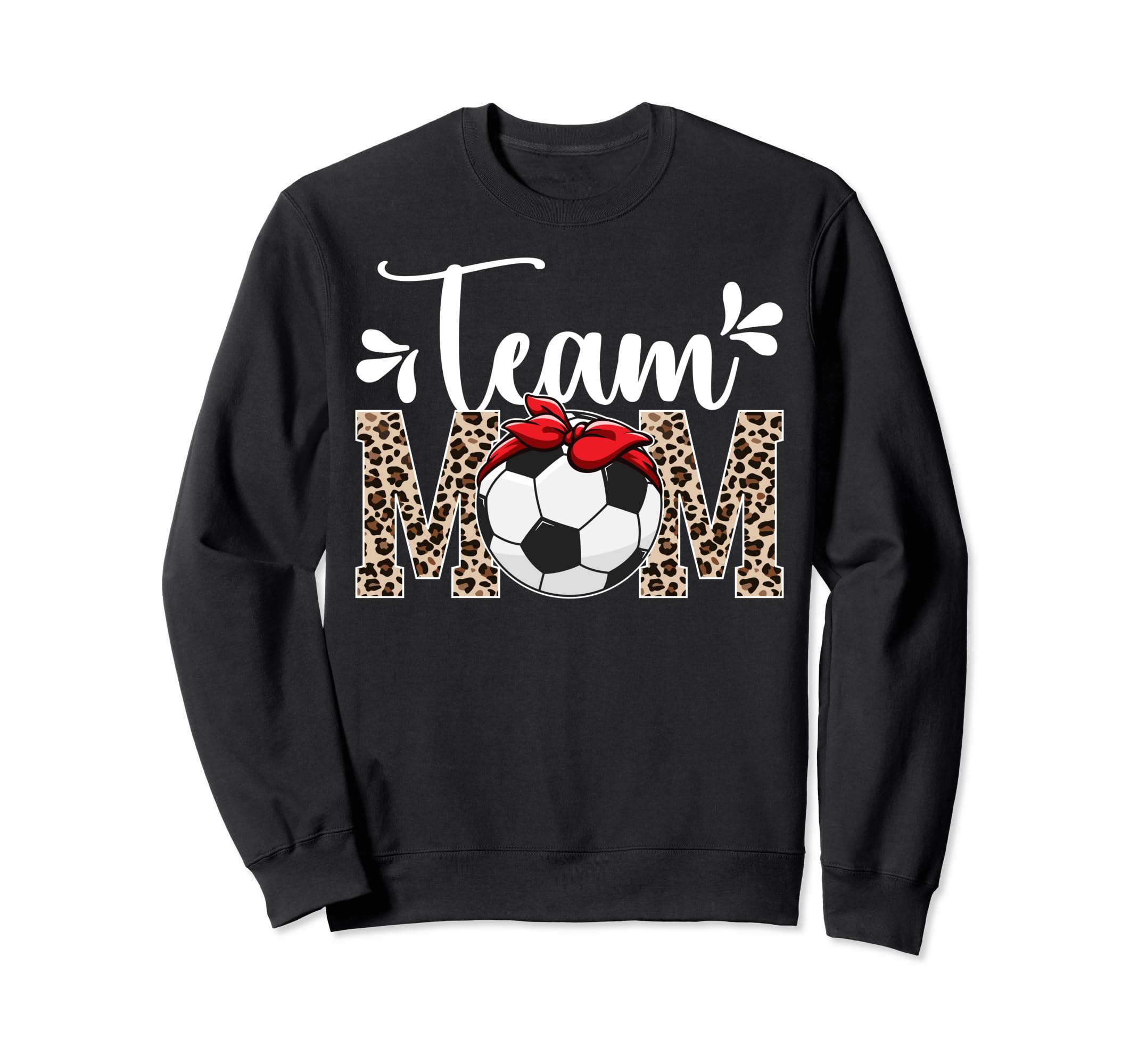 Team Mom Leopard Soccer Team Mom Sweatshirt - Minimalist Print for Adults