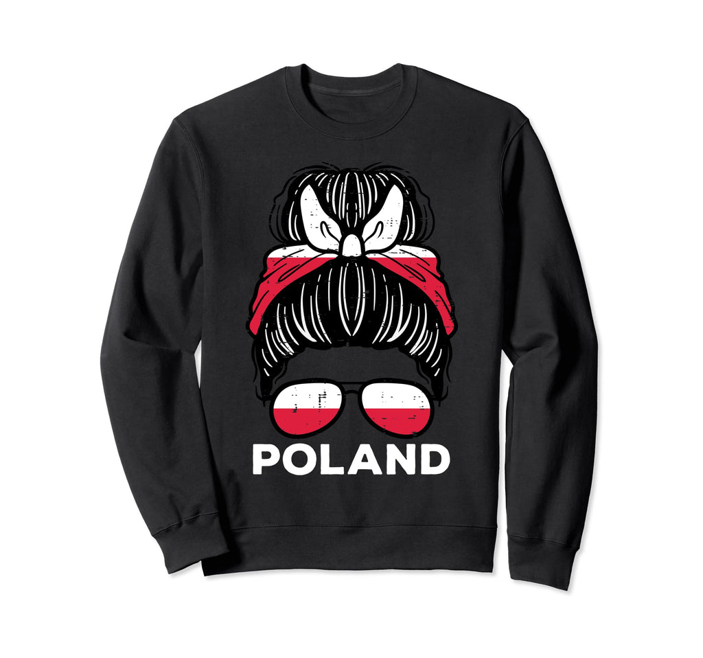 Poland Flag Polish Hairbun Sweatshirt - Streetwear Style Men Women