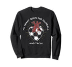 My Heart Beats Football And Tacos Sweatshirt - Minimalist Print Unisex