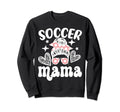 Soccer Mama Messy Bun Soccer Sweatshirt - Fun Novelty Design Men Women