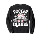 Soccer Mama Messy Bun Soccer Sweatshirt - Fun Novelty Design Men Women