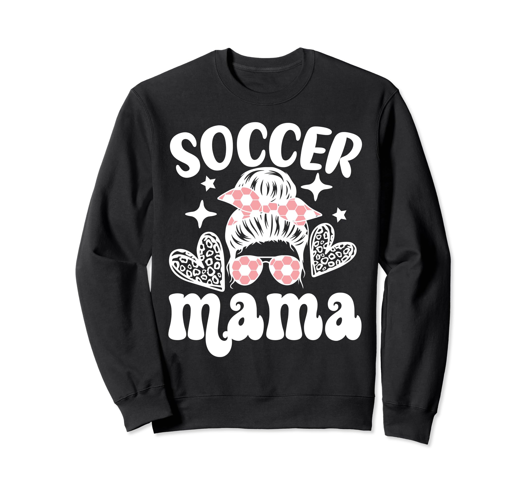 Soccer Mama Messy Bun Soccer Sweatshirt - Fun Novelty Design Men Women