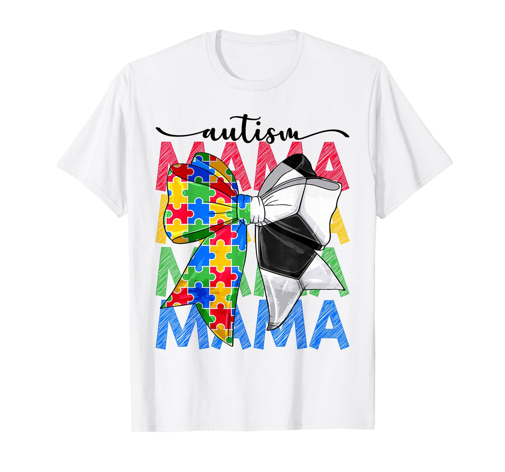 Autism Mama Autism Awareness Coquette T-Shirt - Trendy Graphic for Adults