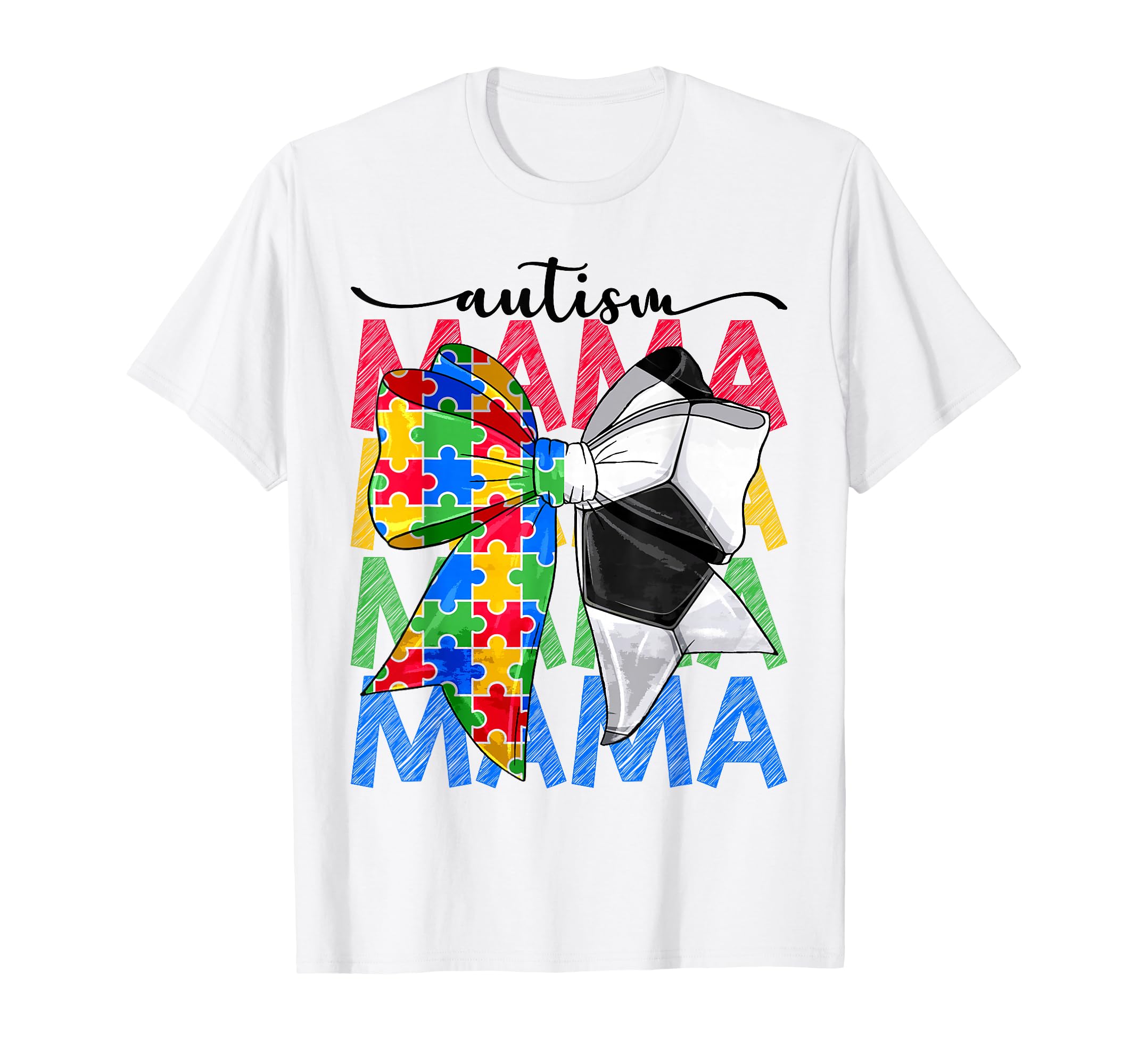 Autism Mama Autism Awareness Coquette T-Shirt - Trendy Graphic for Adults