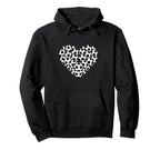 Heart Shaped Soccer Ball Pattern Hoodie - Novelty Apparel Unisex
