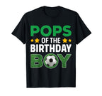 Pops Birthday Soccer Birthday Celebration T-Shirt - Minimalist Print Unisex