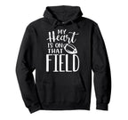 My Heart Is That Field Funny Football Hoodie - Novelty Apparel for Adults