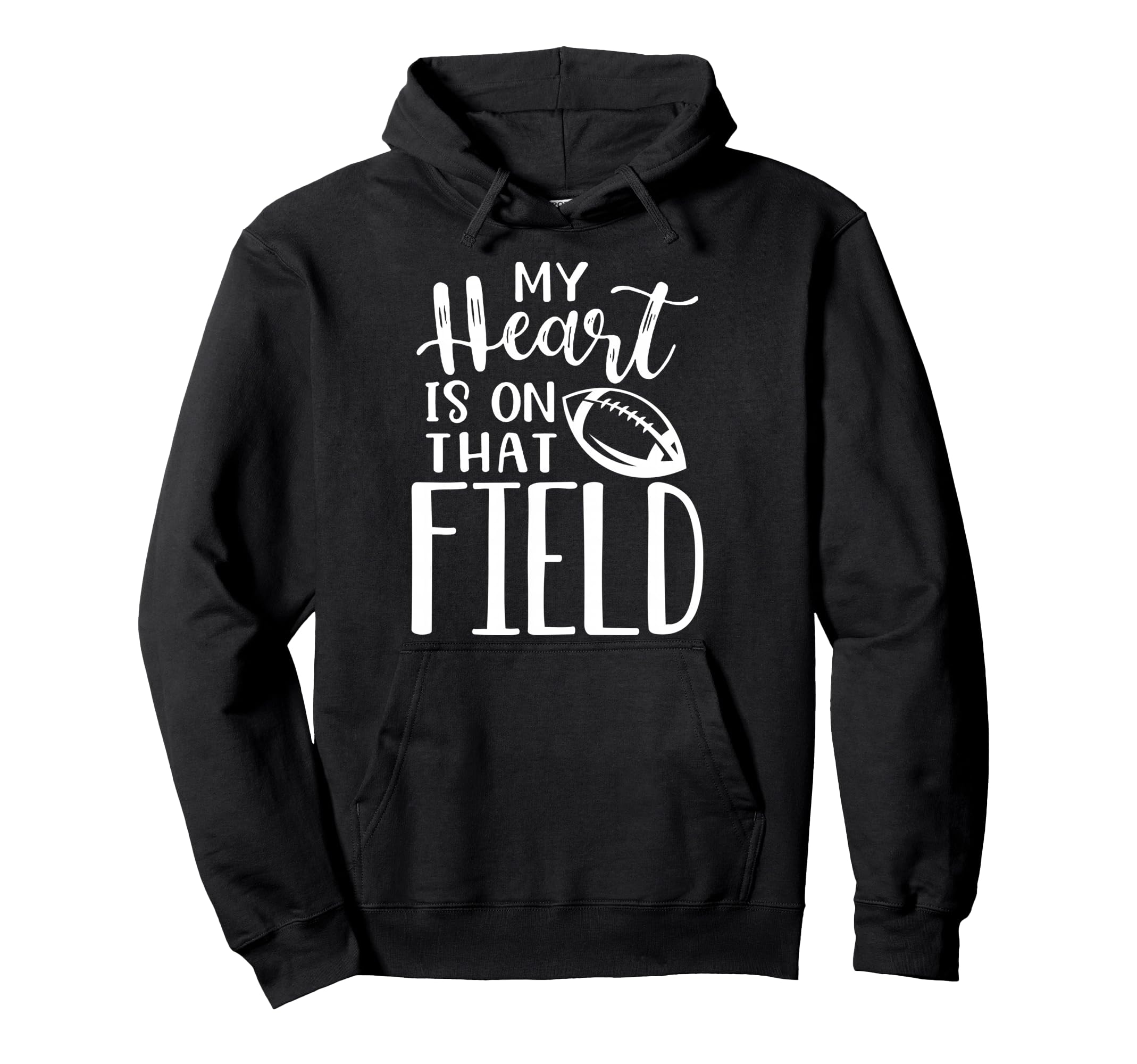 My Heart Is That Field Funny Football Hoodie - Novelty Apparel for Adults