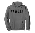 Italia Distressed Black Text Italy Hoodie - Fun Novelty Design Unisex