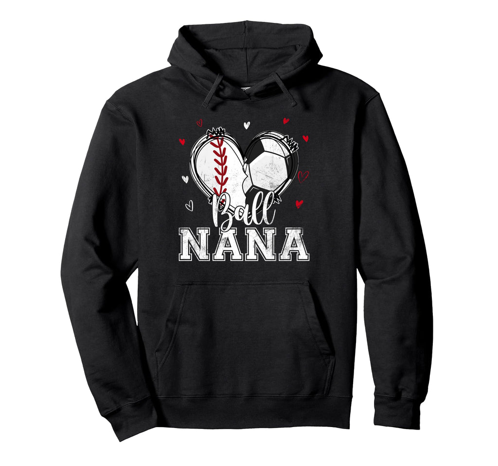 Ball Nana Baseball Soccer Heart Nana Hoodie - Aesthetic Graphic Unisex