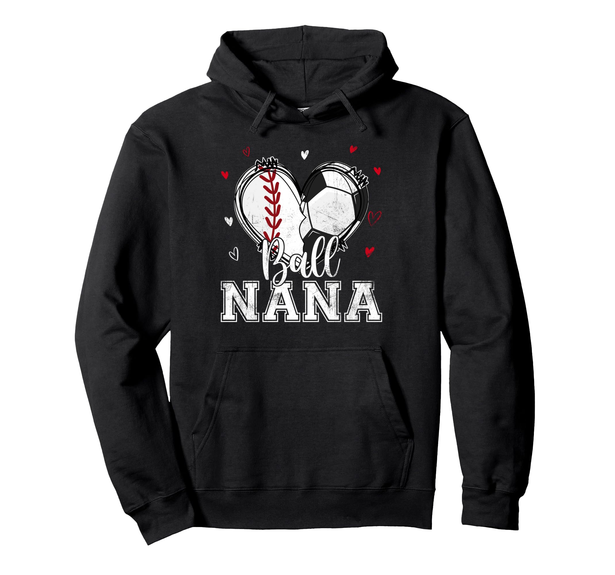 Ball Nana Baseball Soccer Heart Nana Hoodie - Aesthetic Graphic Unisex