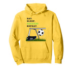 Eat Sleep Soccer Repeat Soccer Goal Hoodie - Novelty Apparel Unisex