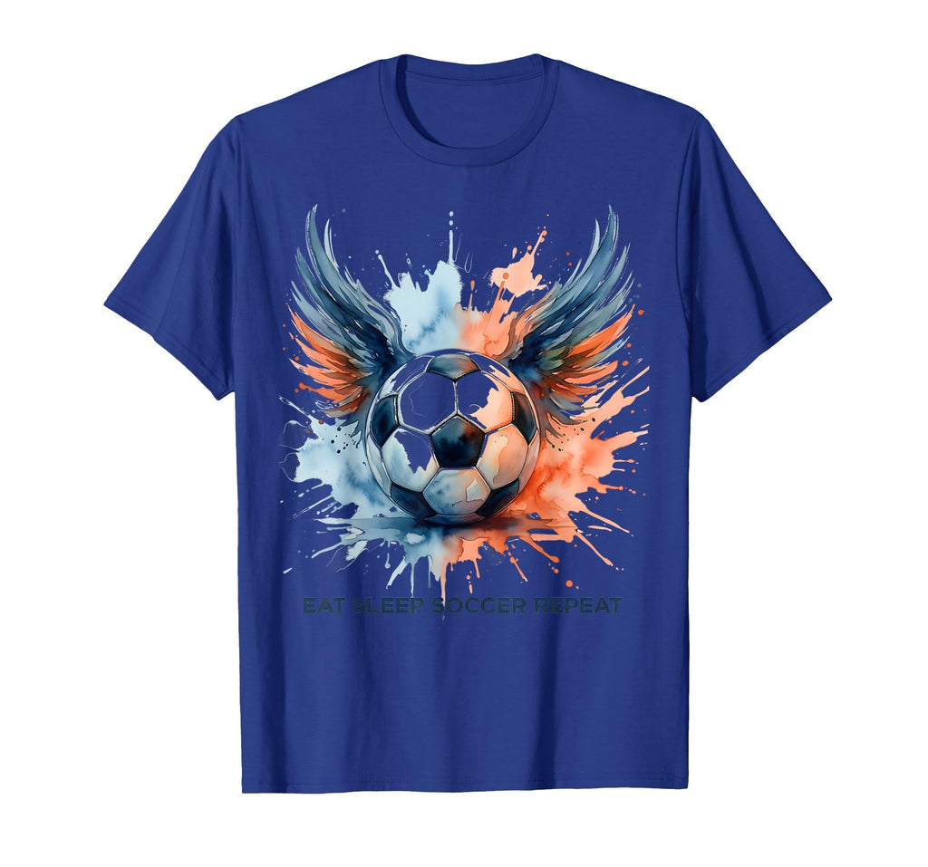 Eat Sleep Soccer Repeat Footballer T-Shirt - Fun Novelty Design Men Women