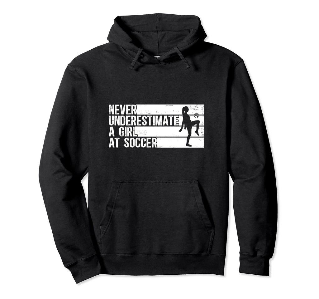Funny Never Underestimate Soccer Hoodie - Trendy Graphic for Adults