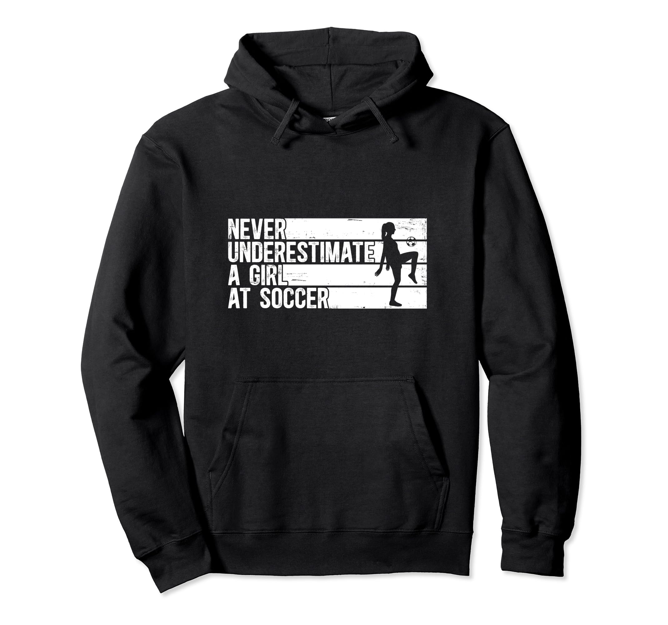 Funny Never Underestimate Soccer Hoodie - Trendy Graphic for Adults