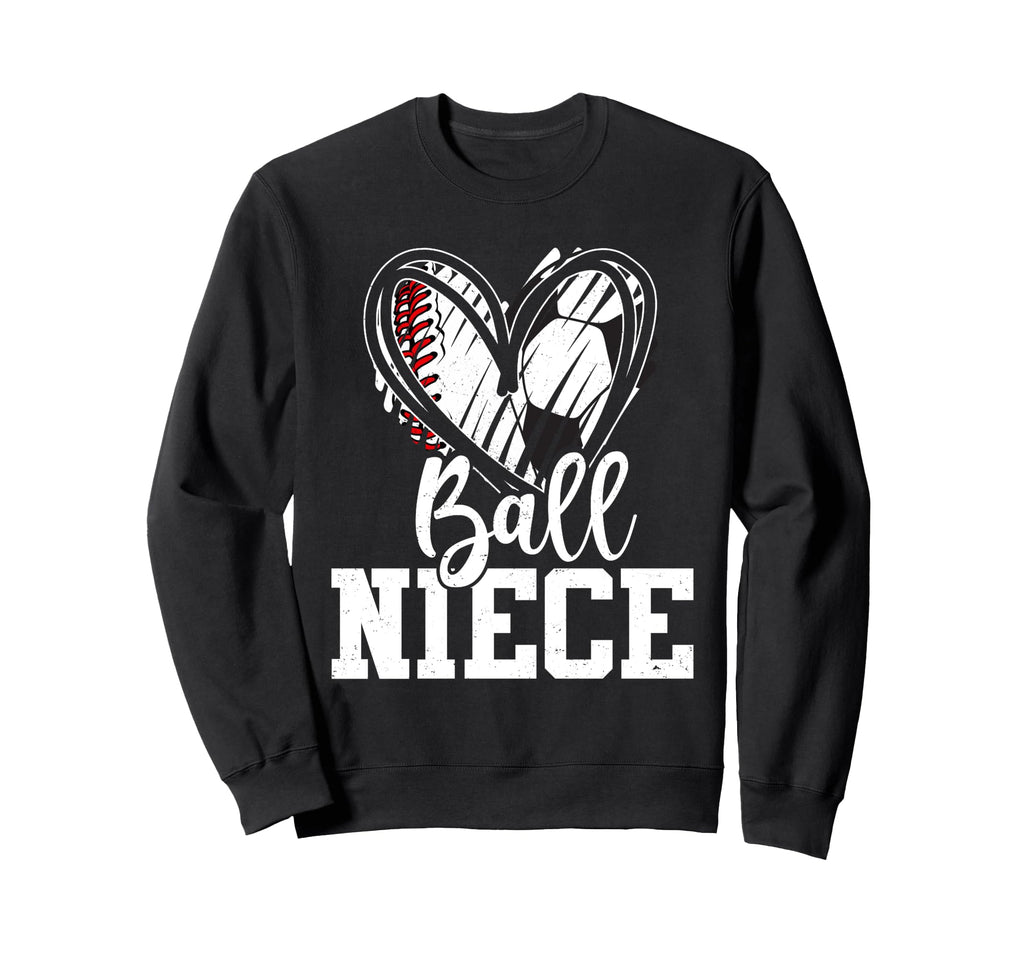 Ball Niece Heart Baseball Soccer Ball Hoodie - Fun Novelty Design Unisex