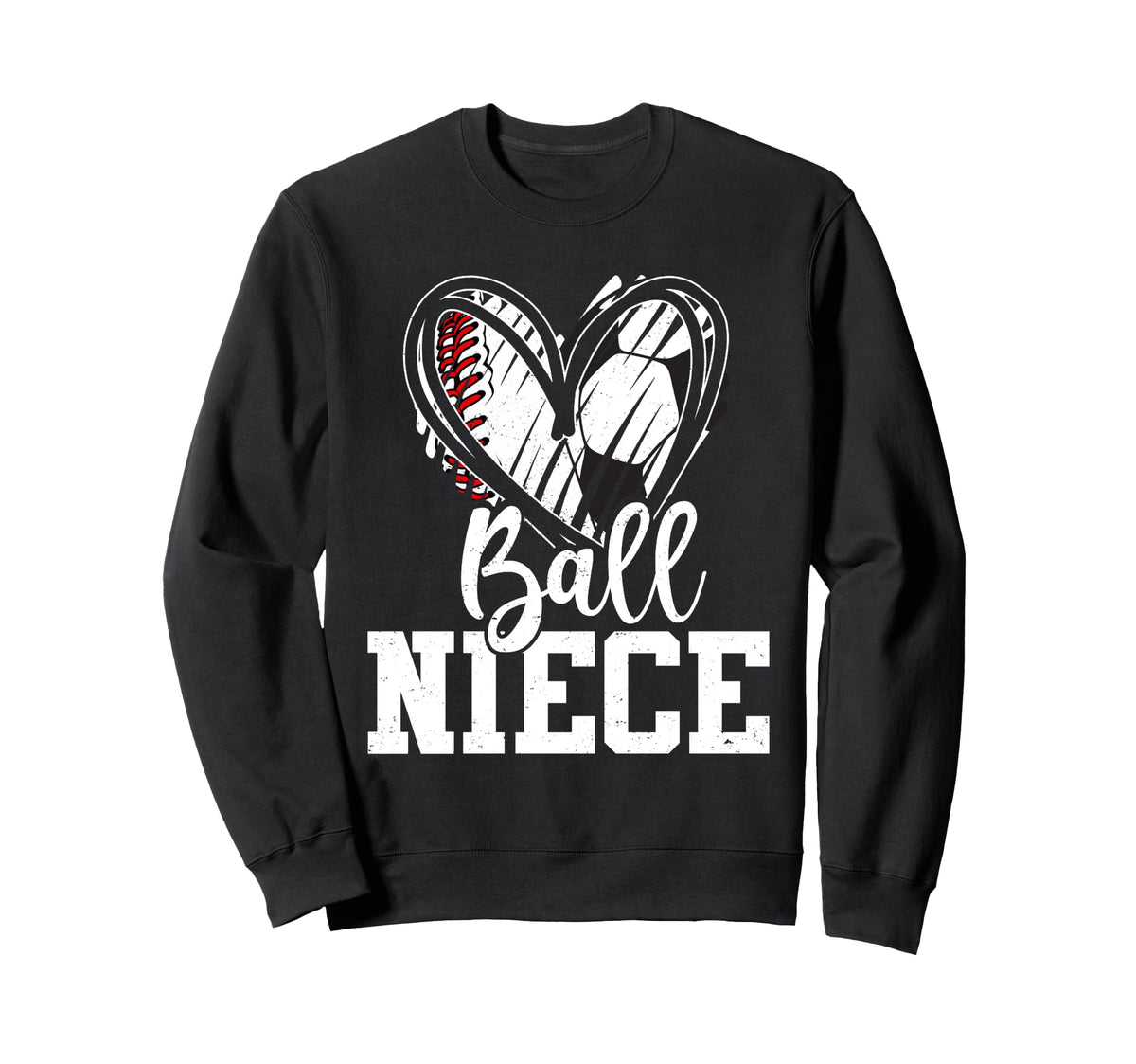 Ball Niece Heart Baseball Soccer Ball Hoodie - Fun Novelty Design Unisex