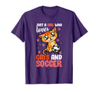 Just Who Loves Cats And Soccer T-Shirt - Casual Everyday Wear for Adults