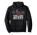 Lacrosse Goalie Crease Beast Funny Lax Player Hoodie - Graphic Print Unisex