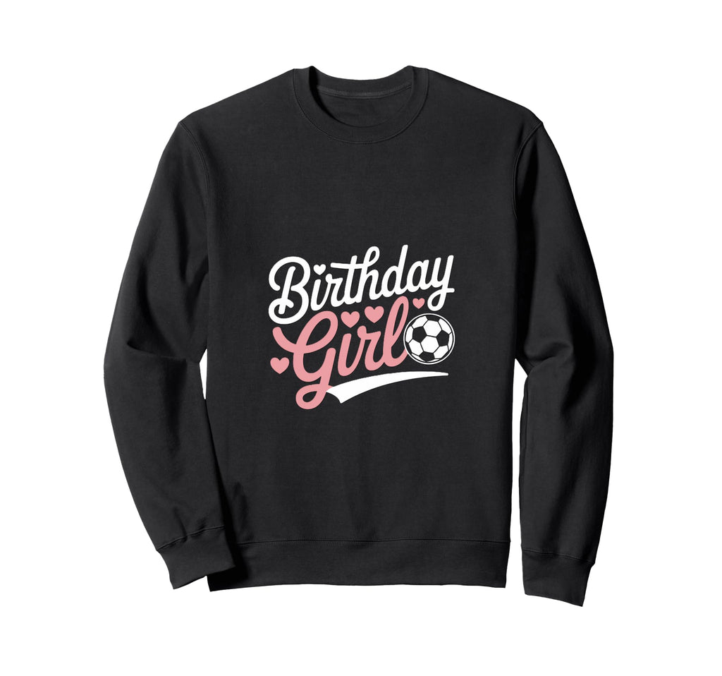 Birthday Soccer Hearts Fun Celebration Sweatshirt - Minimalist Print Unisex