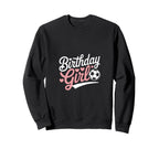 Birthday Soccer Hearts Fun Celebration Sweatshirt - Minimalist Print Unisex