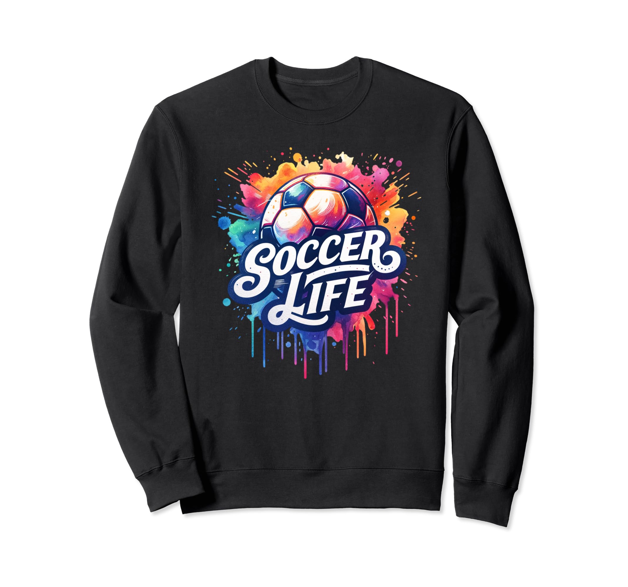 Soccer Life Soccer Ball Player Game Day Sweatshirt - Trendy Graphic Unisex