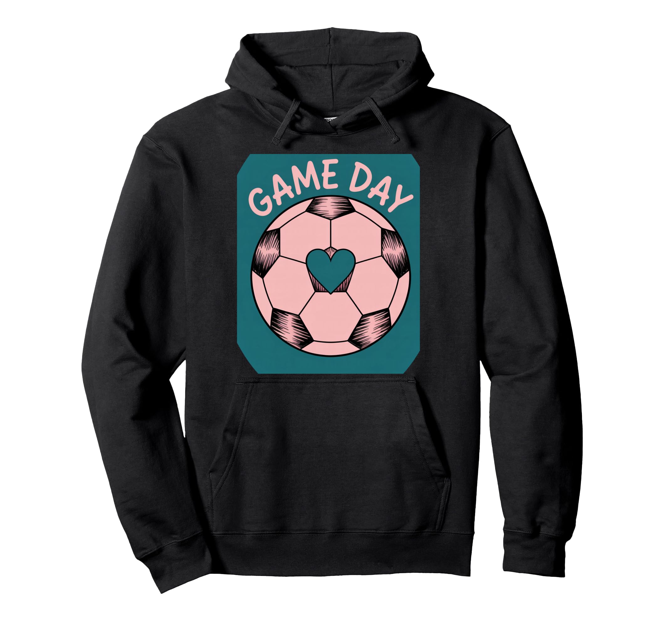 Womens Soccer Game Day Ladies Heart Hoodie - Custom Art Print for Adults