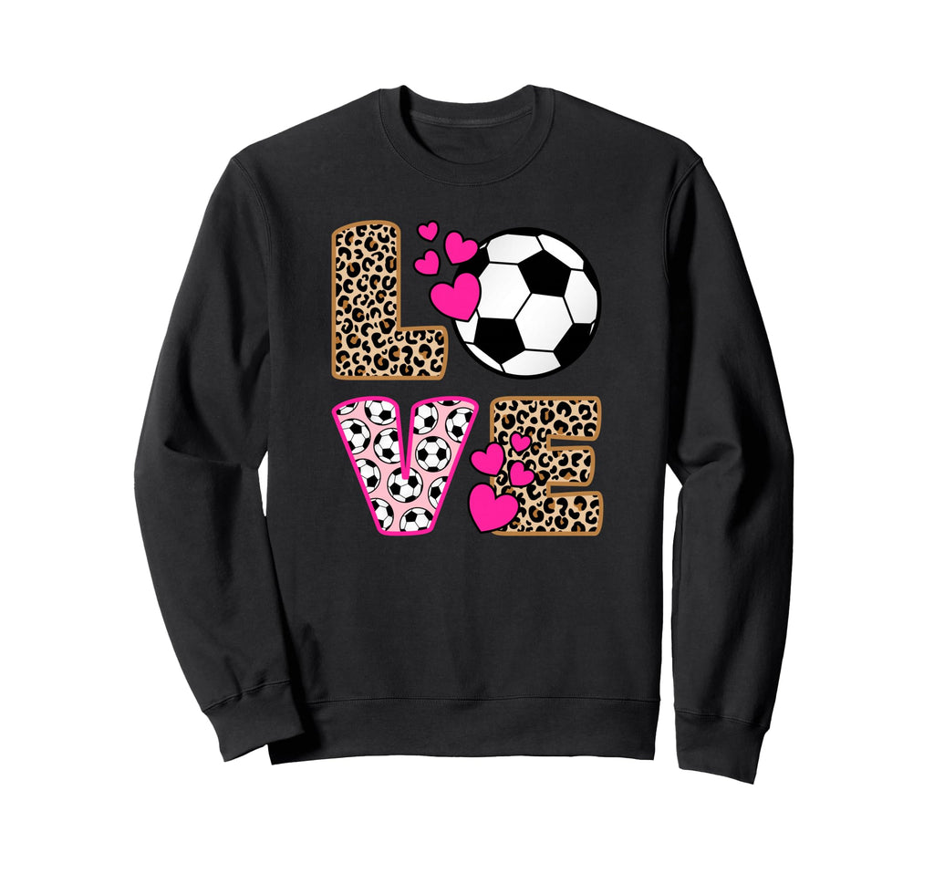 Love Soccer Leopard Soccer Sweatshirt - Trendy Graphic Unisex