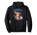 Kickin It Soccer Player Giraffe Ball Hoodie - Novelty Apparel Men Women