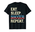 Usa American Flag Soccer Eat Sleep T-Shirt - Minimalist Print for Adults