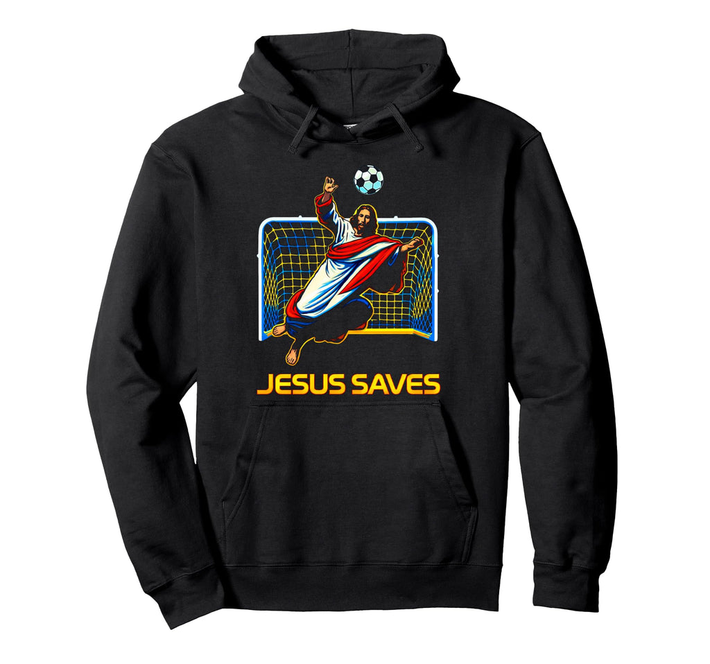Jesus Saves Soccer Goalie Christian Hoodie - Unique Graphic Men Women