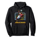 Jesus Saves Soccer Goalie Christian Hoodie - Unique Graphic Men Women