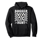 Soccer Aunt Soccer Auntie Coquette Bow Hoodie - Minimalist Print for Adults
