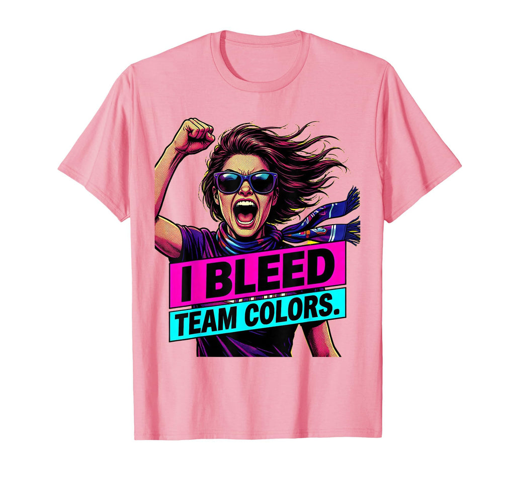 I Bleed Team Colors Proud Soccer Mom T-Shirt - Graphic Print for Adults