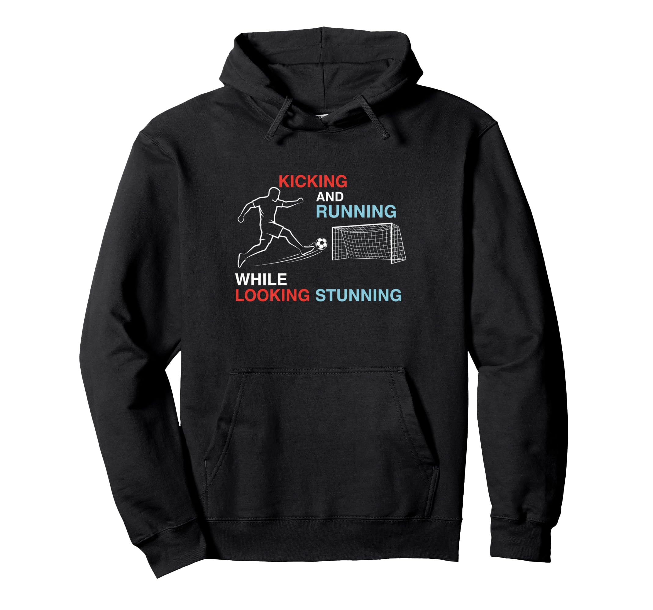 Soccer Kicking And Running While Hoodie - Custom Art Print for Adults