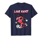 Valentine Gift Soccer Heart Sport T-Shirt - Custom Art Print for Adults