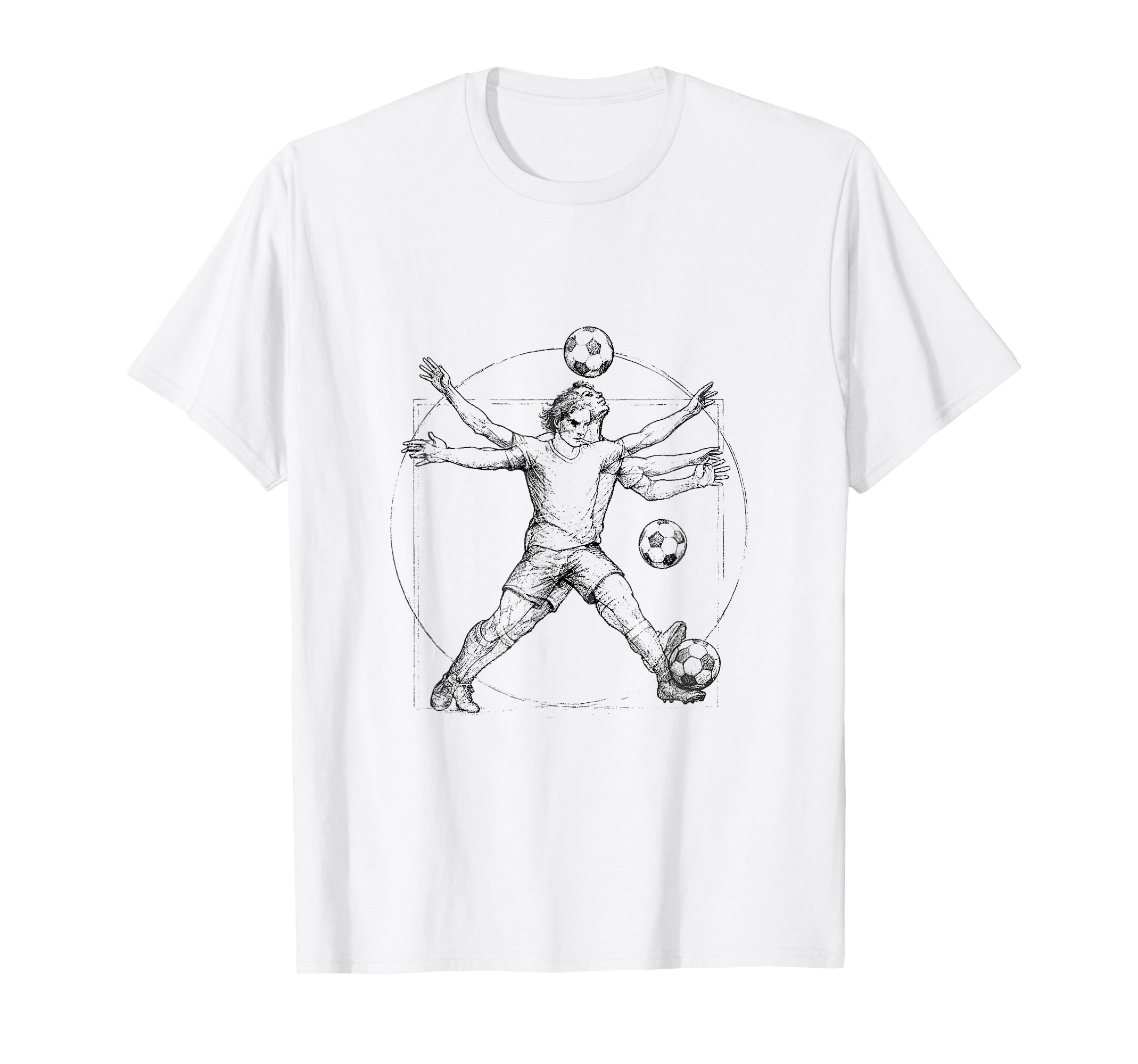 Vitruvian Soccer Futbol Love T-Shirt - Streetwear Style Unisex