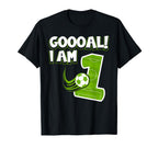 Goooal I Am 1 Soccer Sport First Birthday T-Shirt - Streetwear Style Unisex