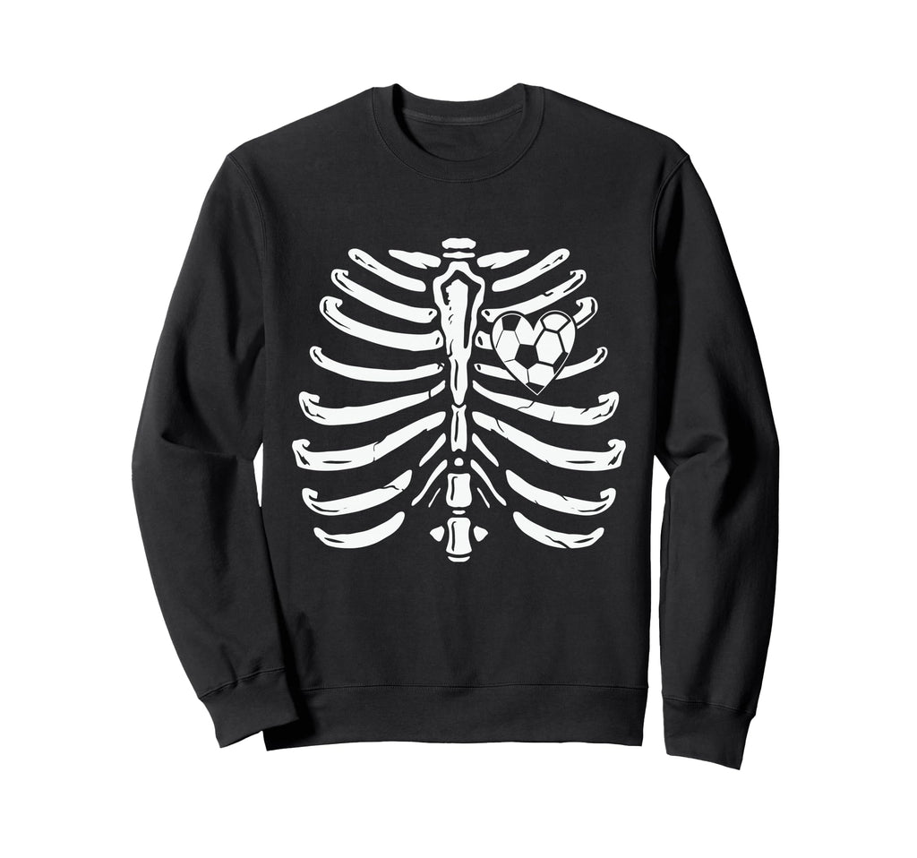 Soccer Player Heart Skeleton Ribs Sweatshirt - Casual Everyday Wear Unisex