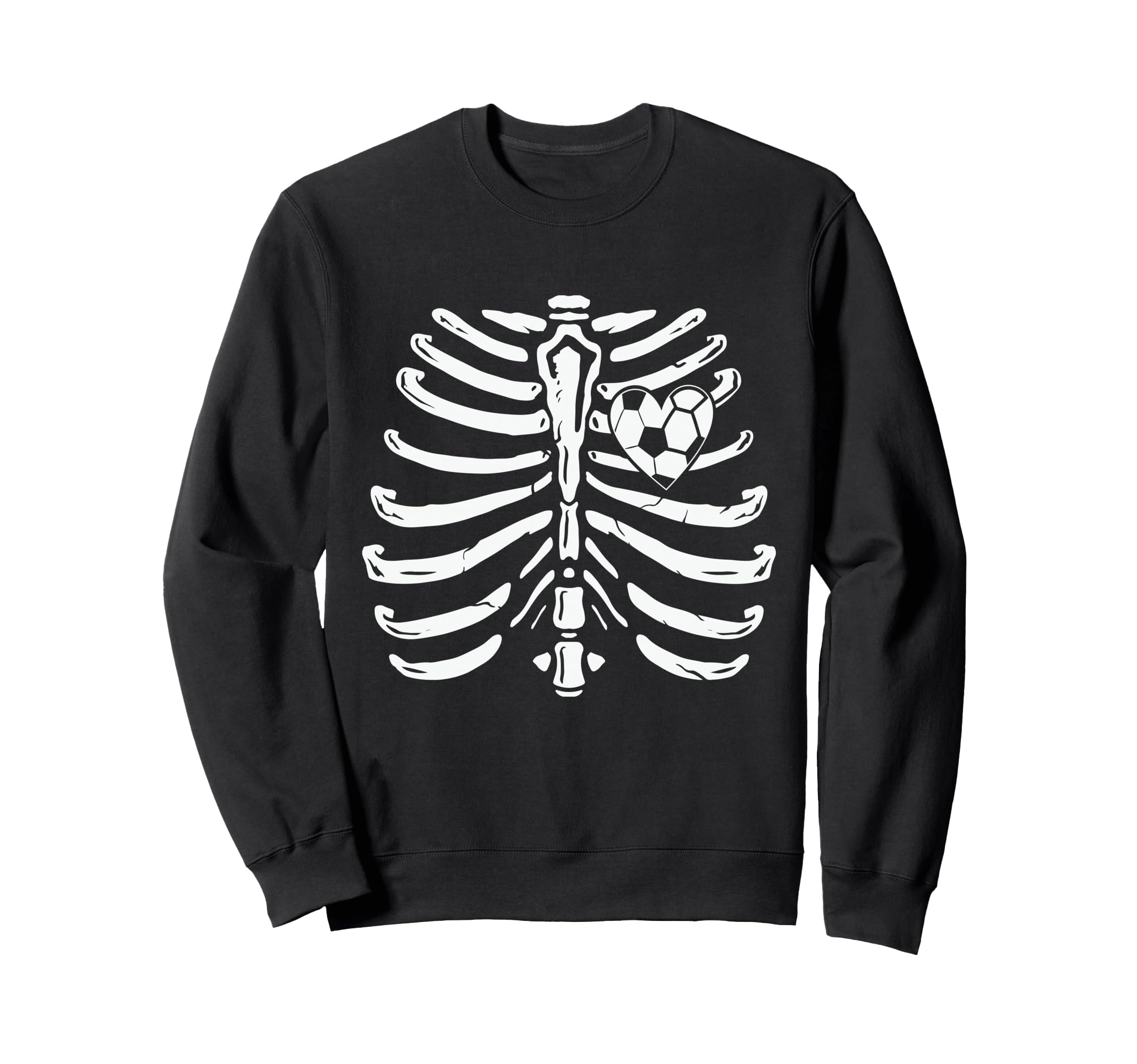 Soccer Player Heart Skeleton Ribs Sweatshirt - Casual Everyday Wear Unisex