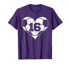 Soccer Number 16 Jersey Funny Soccer T-Shirt - Aesthetic Graphic Men Women
